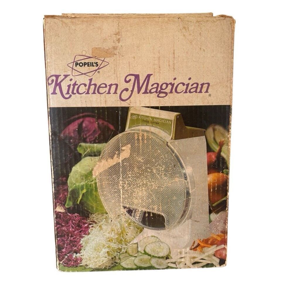 Popeil’s 1970’s Kitchen Magician Food Cutter Slicer In Box